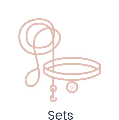 Valgray premium dog accessories product icon for Valgray leash and collar sets for all size dogs. The Blush pink icon image shows a Valgray luxury tear-resistant dog leash and collar set. Icon is isolated on a white background.