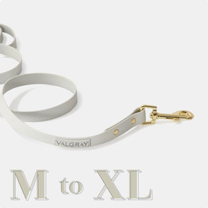 Bone grey & yellow gold premium waterproof, tear-resistant medium to large dog leash.